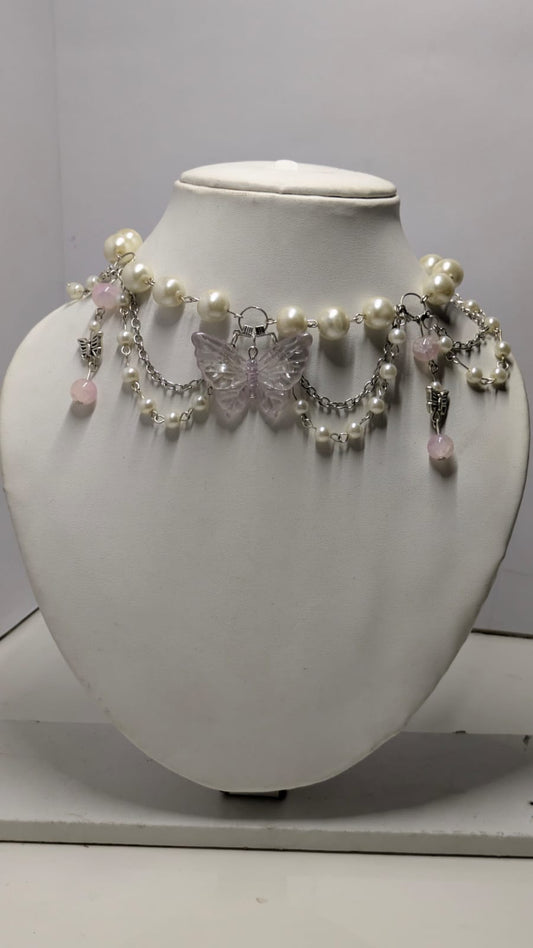 Violet Wing Layered Necklace
