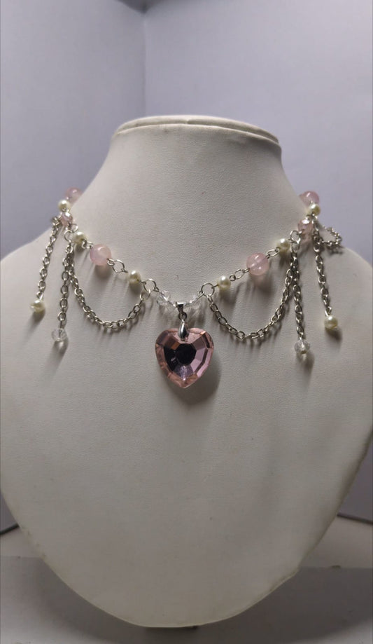 Lolita Pink Heart Necklace